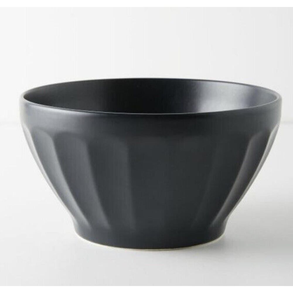 Anthropologie Matte Latte Serving Bowl Dark Grey New In Box